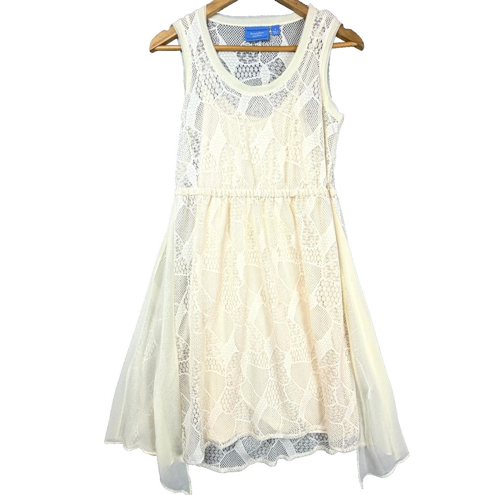 Simply Vera Vera Wang Dress Womens S Cream Lace Crochet Angelcore Fairycore